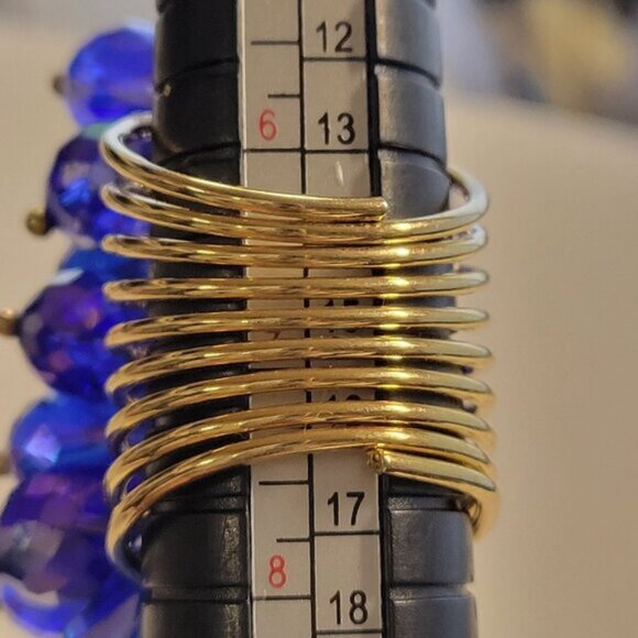 Indigo Blue Crystal Flamboyant Crystal Cluster Ring - Picture 4 of 9